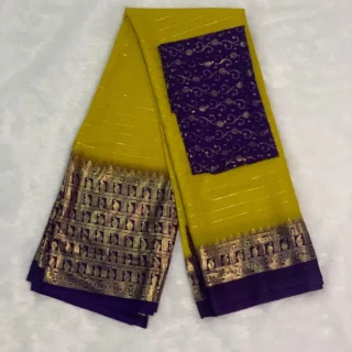 Bollywood Yellow Line Saree