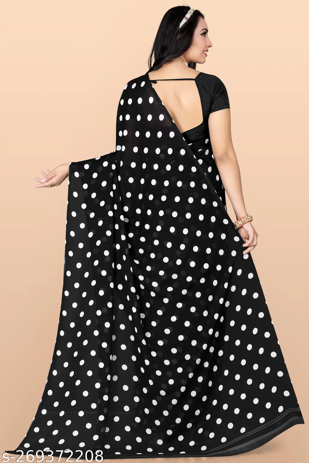 Leelavati Black Georgette Daily Saree - Image 2