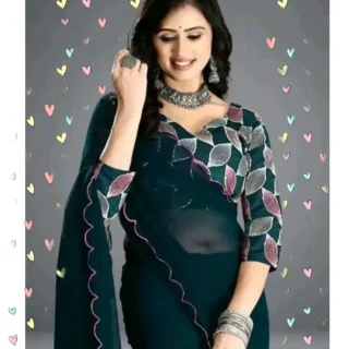 Trending Georgette Raffle Saree