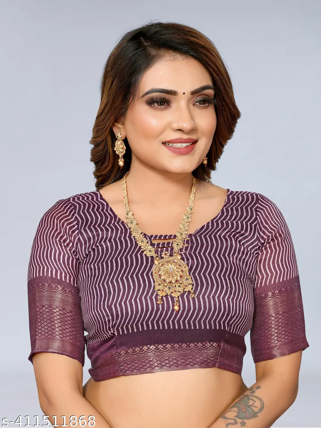 Leheriya Silk Cotton Saree with Blouse - Image 4