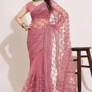 Bollywood Embroidered Net Saree & Blouse