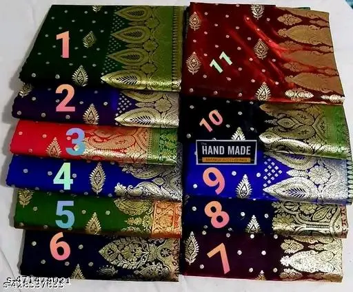 Banarasi Satin Silk Saree: Elegant Drape - Image 4