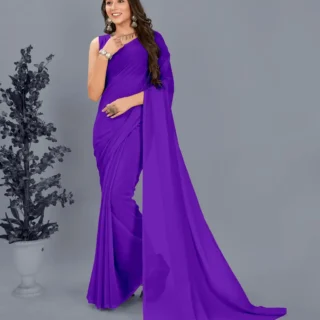 iaoet_1024.webp Elegant Solid Georgette Saree with Blouse