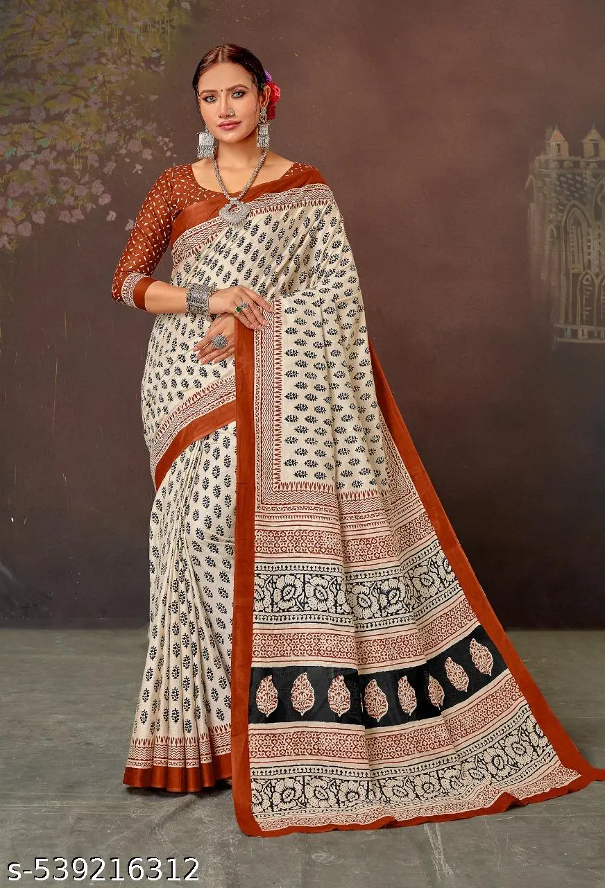 Pure Cotton Printed Saree: Heavy Mul - Image 2