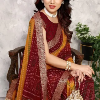 Trendy Printed Georgette Saree Blouse Material