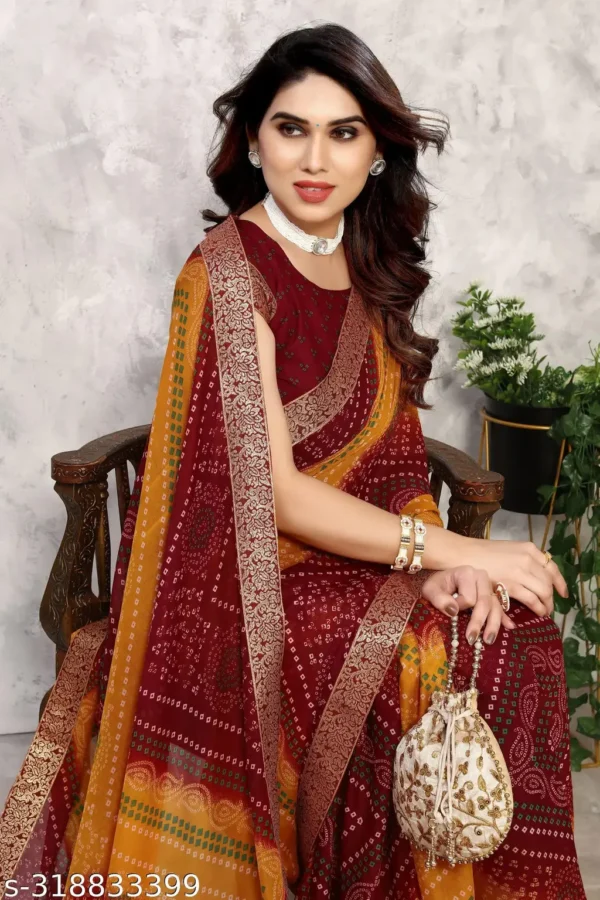 Trendy Printed Georgette Saree Blouse Material