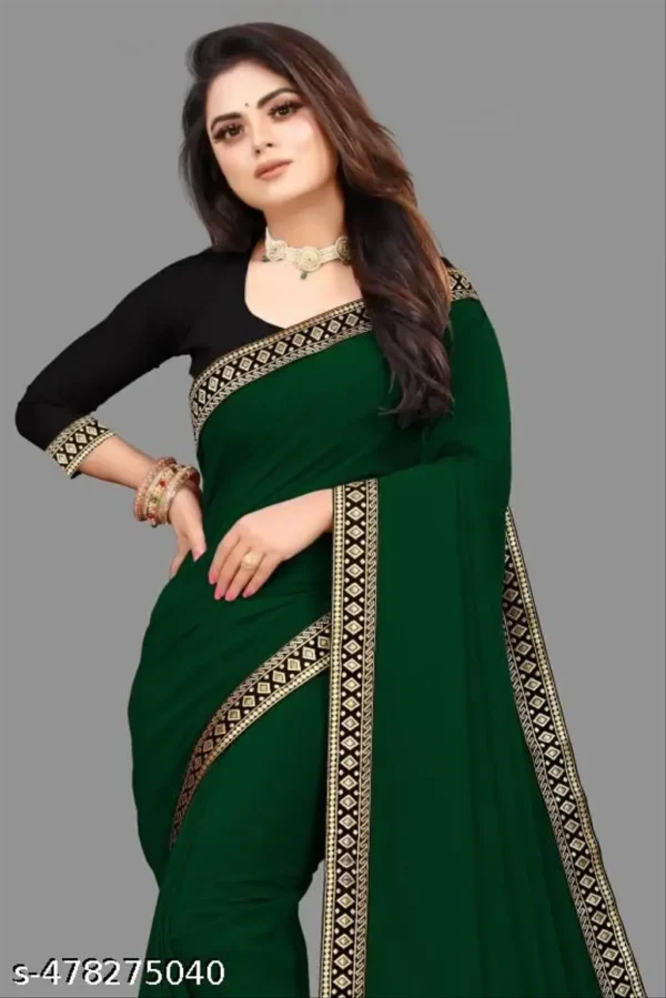 Elegant Georgette Saree with Decorative Lace