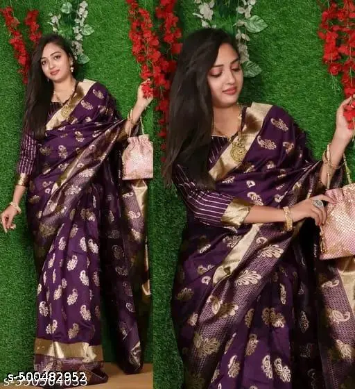 Trendy Jacquard Saree - Image 2