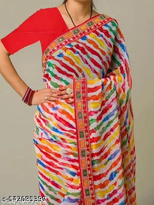Latest Rajasthani Georgette Kali Saree - Image 4