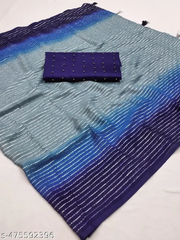 Newblue Jari Saree Padd  Mot Design