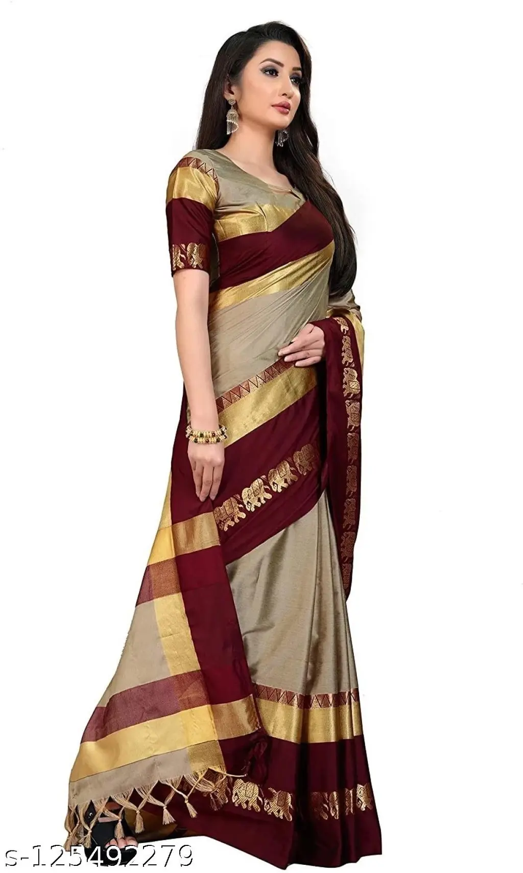 Elephant Silk Saree: Gentle Comfort - Image 2