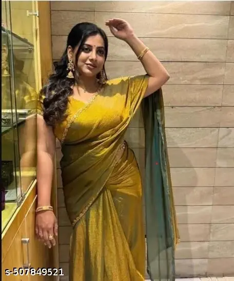 Rich Chiffon Saree Blouse with Border - Image 4