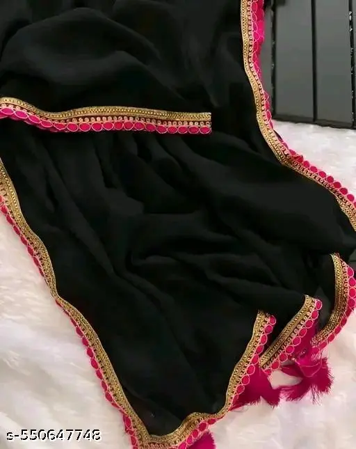 Georgette Lace Border Blouse Piece - Image 3