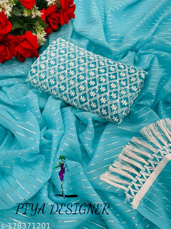 iurev_1024.webp Silver Line Georgette Sari & Embroidered Blouse
