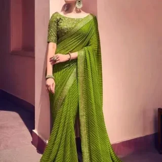 Designer Laheriya Saree with Fancy Blouse