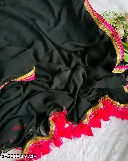 Georgette Lace Border Blouse Piece - Image 2