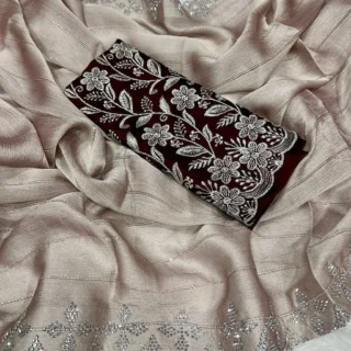 Elegant Chiffon Saree with Sequined Blouse