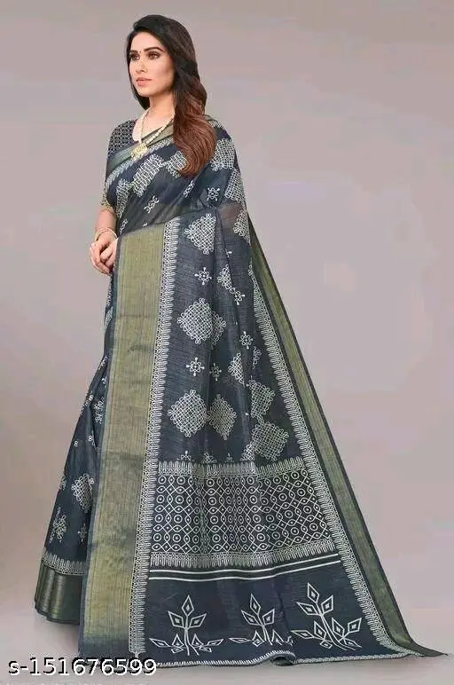 Elegant Zari Cotton Saree - Image 2