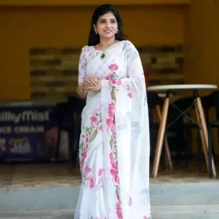 jefmt_1024.webp Floral Digital Print Linen Cotton Saree