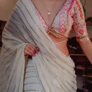 Blooming Embroidery Saree: 2024 Trending Design