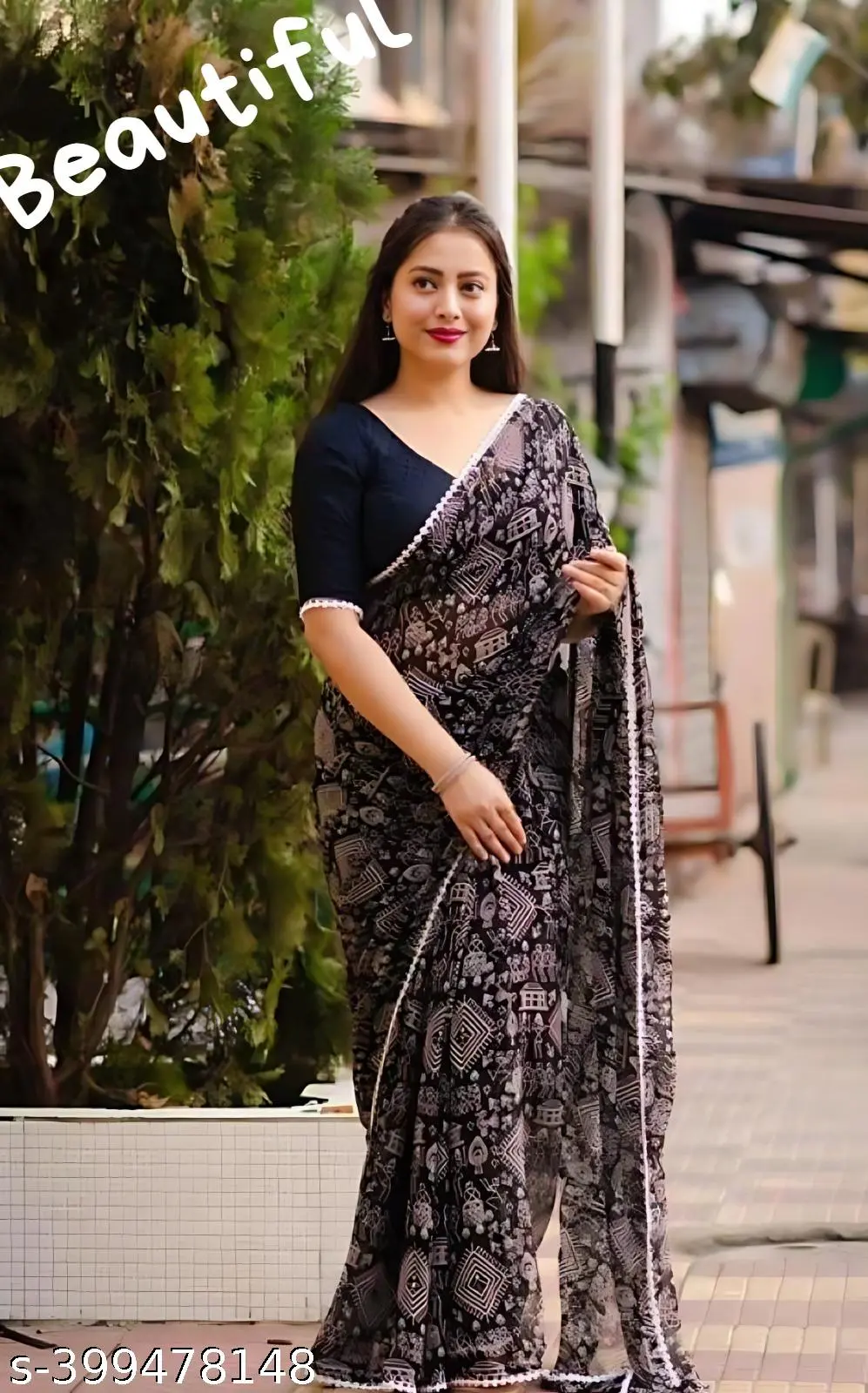 Elegant Georgette Saree: Drape in Luxury - Image 3