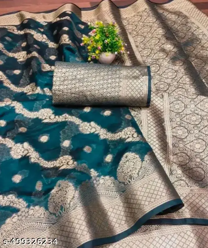 Orgaza Fancy Skill Saree - Image 2