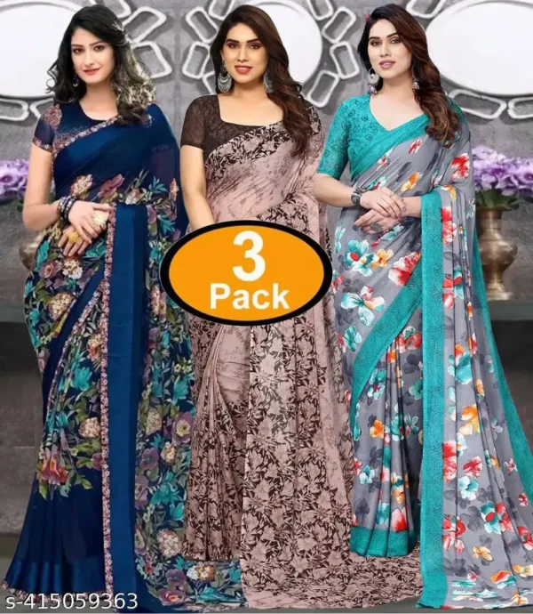 jjtwt_1024.webp Georgette Printed Designer Sarees Pack of 3
