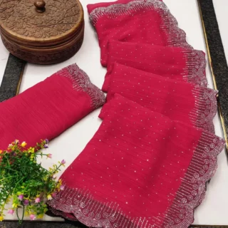 Silk Swarovski Embroidered Saree Blouse