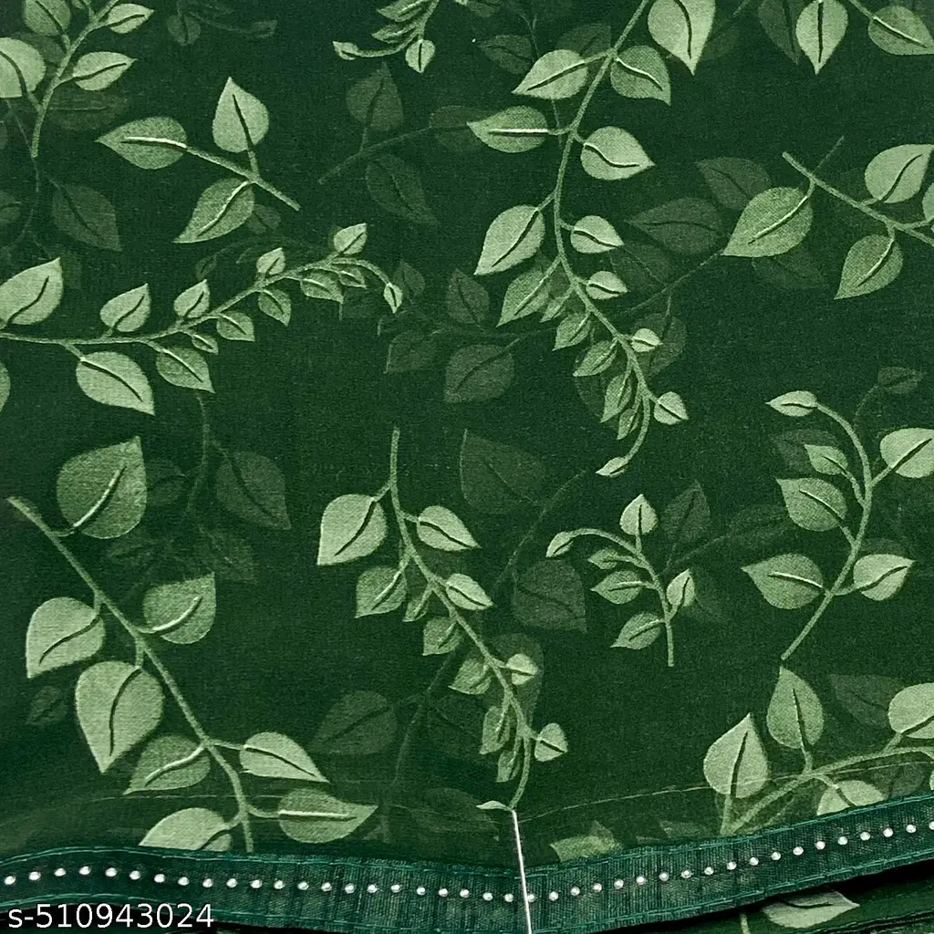 Elegant Georgette Saree: Printed, Lace Bordered - Image 4
