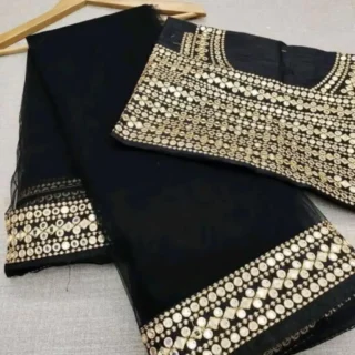 Mirror Embellished Saree: Fancy & Chic