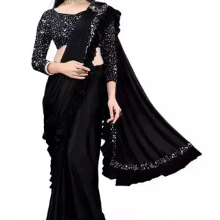 jxqso_1024.webp Black Lycra Saree Blouse: Sequin Tassels
