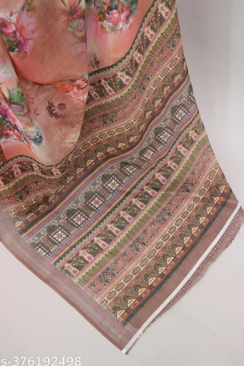 Digital Printed Cotton Lilan Saree - Image 4