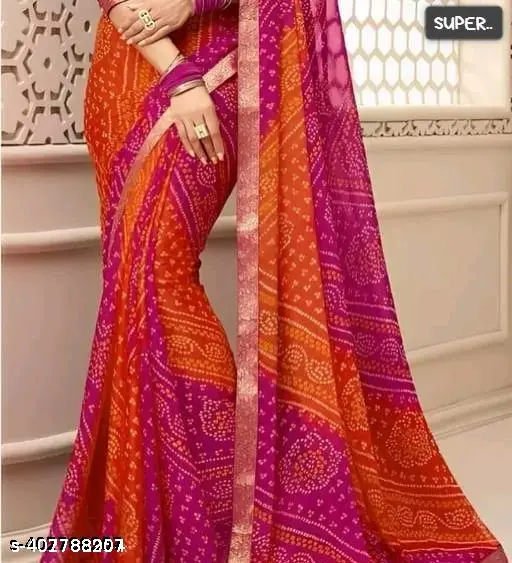 Bandhani Georgette Saree with Running Blouse - Image 3