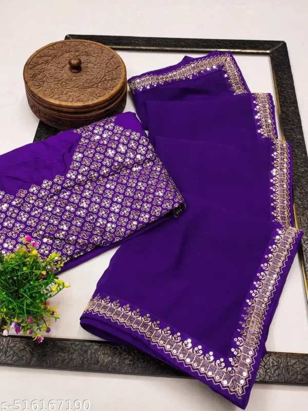 kgbvu_1024.webp Elegant Georgette Saree: Fancy Border, Blouse