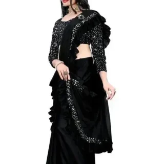 khogx_1024.webp Black Ruffle Saree: Ready to Wear