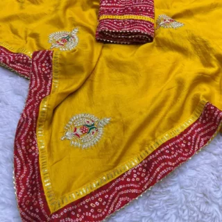 Embroidered Dola Silk Saree: Exquisite Beauty