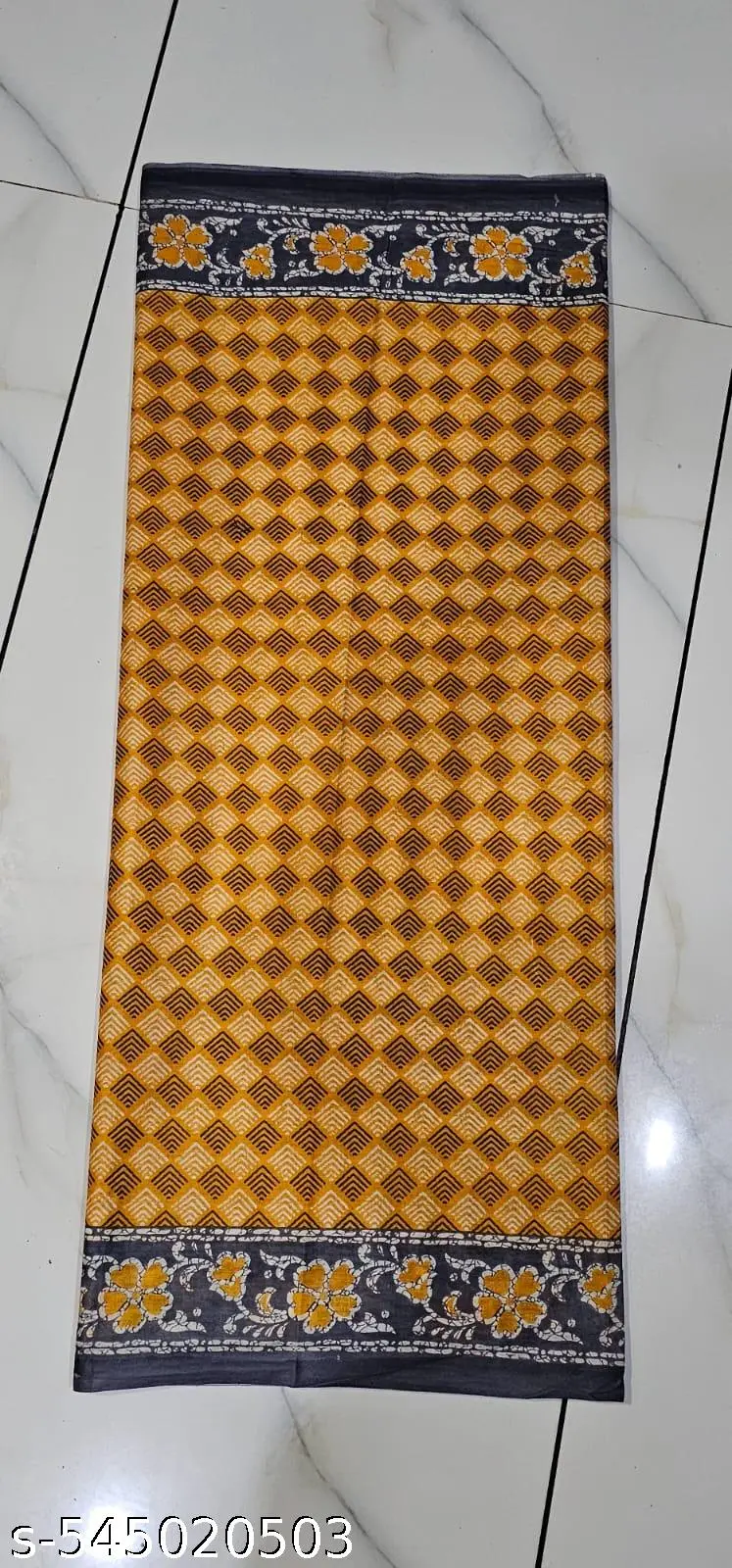Jaipuri Hand Block Printed Cotton Saree - Image 3