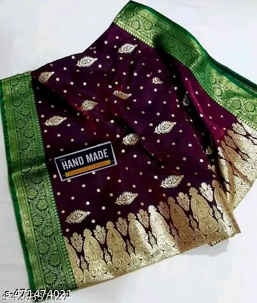 Banarasi Satin Silk Saree: Elegant Drape - Image 3