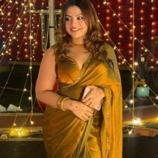 Elegant Beaded Stone Saree