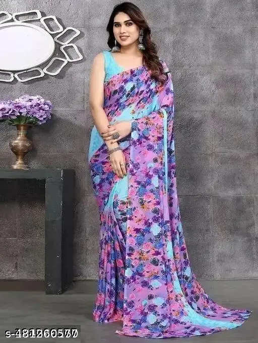 Spacekart: Women's Printed Georgette Blouse Piece - Image 2