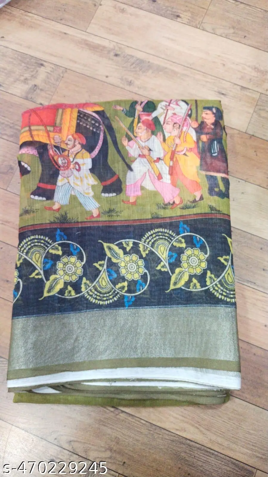 Elegant Linen Cotton Saree - Image 2