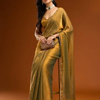 Golden Galaxy Chiffon Silk Saree
