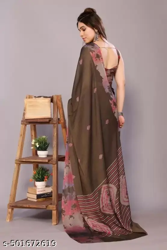 Chiffon Georgette Saree: Daily Wear Prints - Image 2
