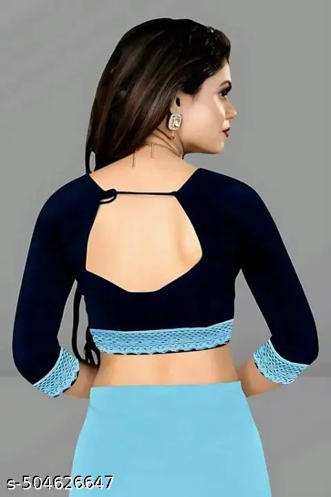 Firozi Georgette Embroidered Saree: Elegant Drape - Image 4