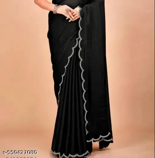 Black Georgette Sequin Saree: Party Ready - Image 3
