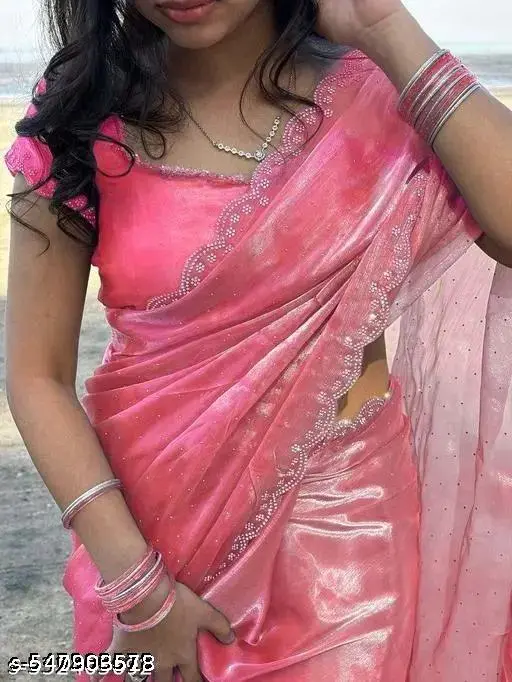 Jimmichoo Fabric Saree: Elegant Drape, Exquisite Style - Image 2