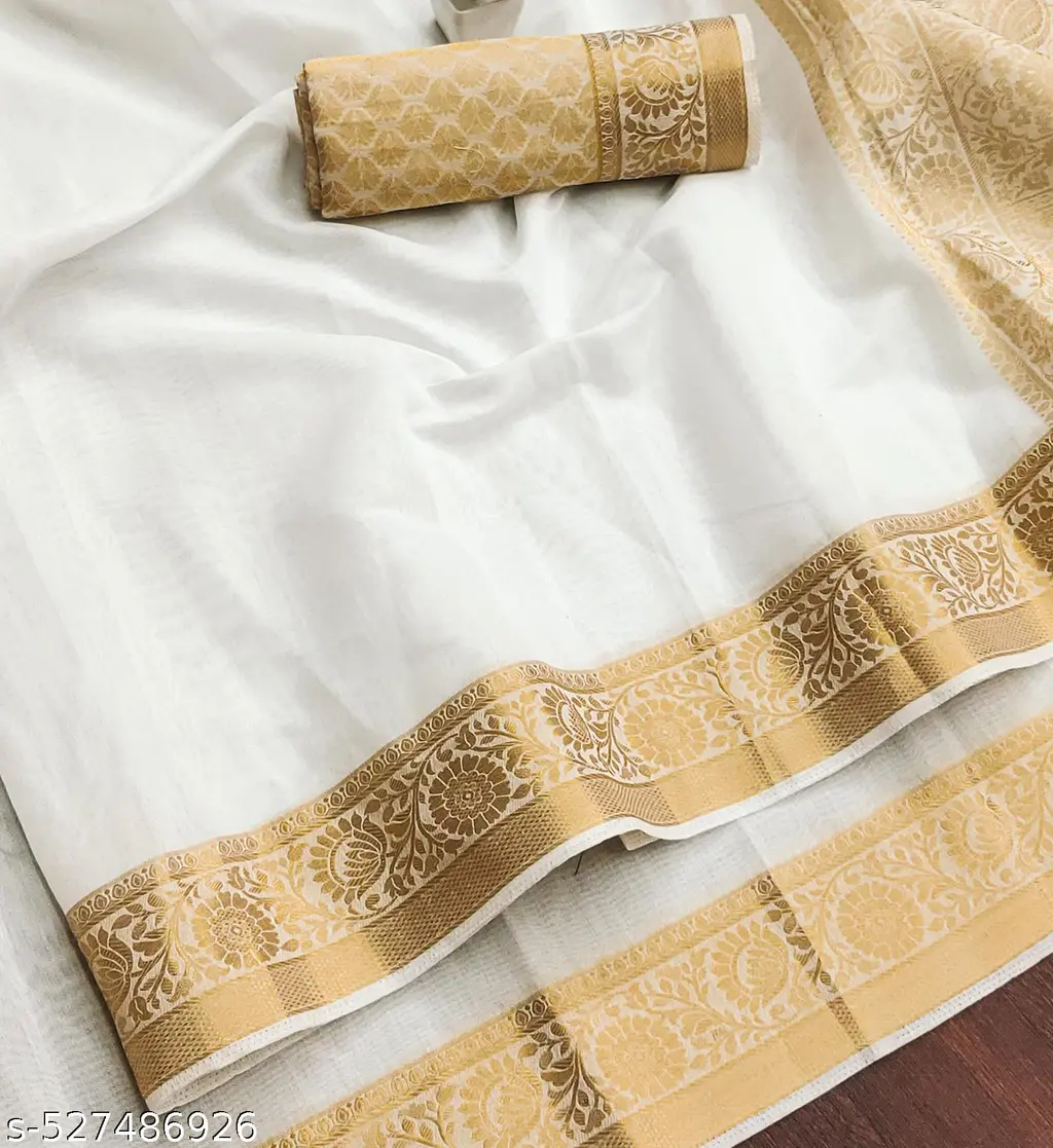 Golden Weave Banarasi Cotton Silk Saree - Image 2