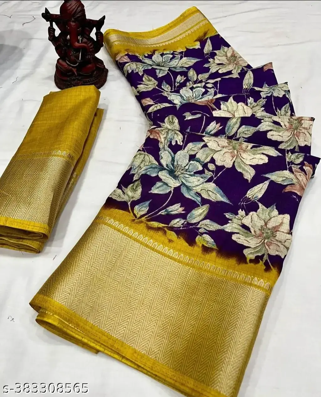 Amritvani Purple Dola Silk Blouse - Image 3