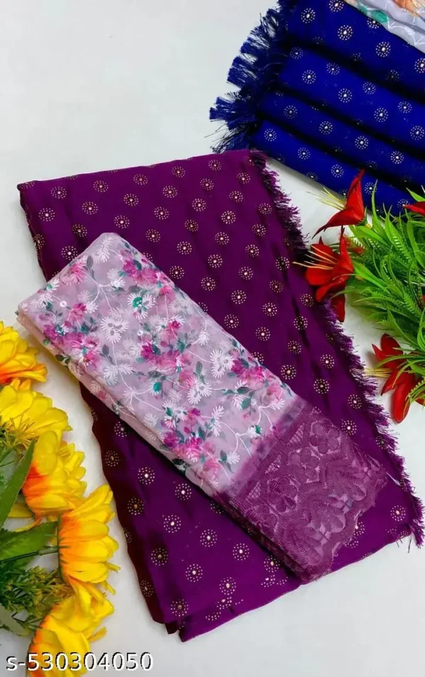 Moda Magic: Brasso Saree & Blouse Piece