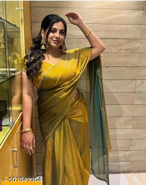 Sanam Teal Saree: Elegant Indian Tradition - Image 3